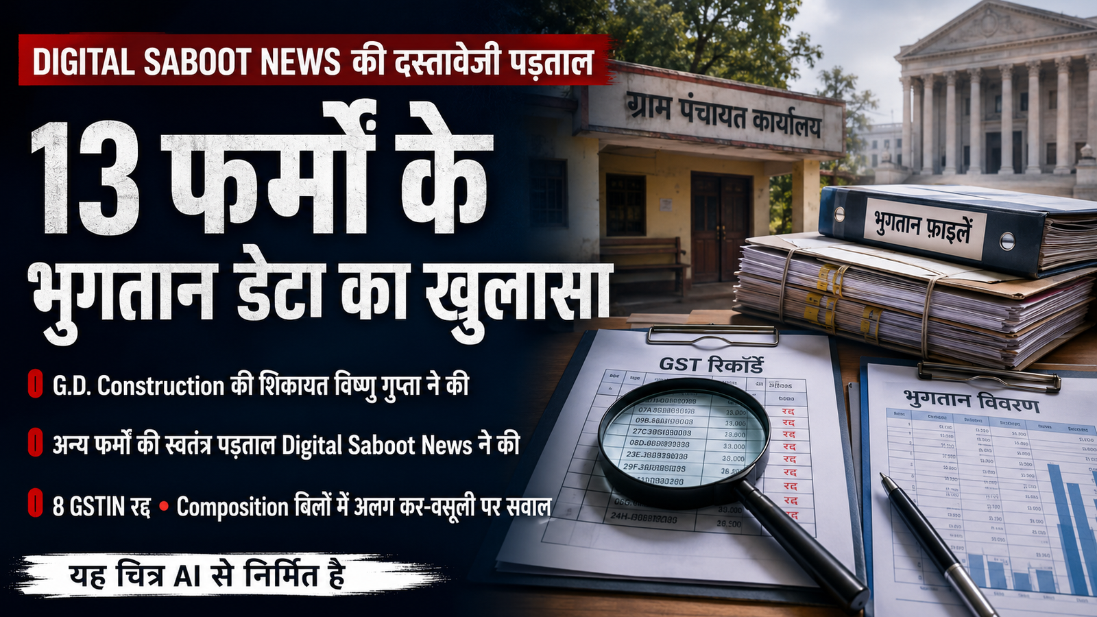 अलीगढ़ पंचायत भुगतान: विष्णु गुप्ता की शिकायत अलग, Digital Saboot ने 13 फर्मों के डेटा का किया खुलासा