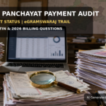AI generated symbolic image showing Panchayat Raj payment audit files, invoices, eGramSwaraj-style payment data and GST verification theme.